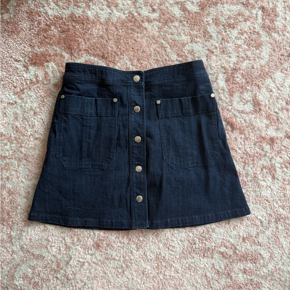rag & bone Dark Blue Denim Mini Skirt